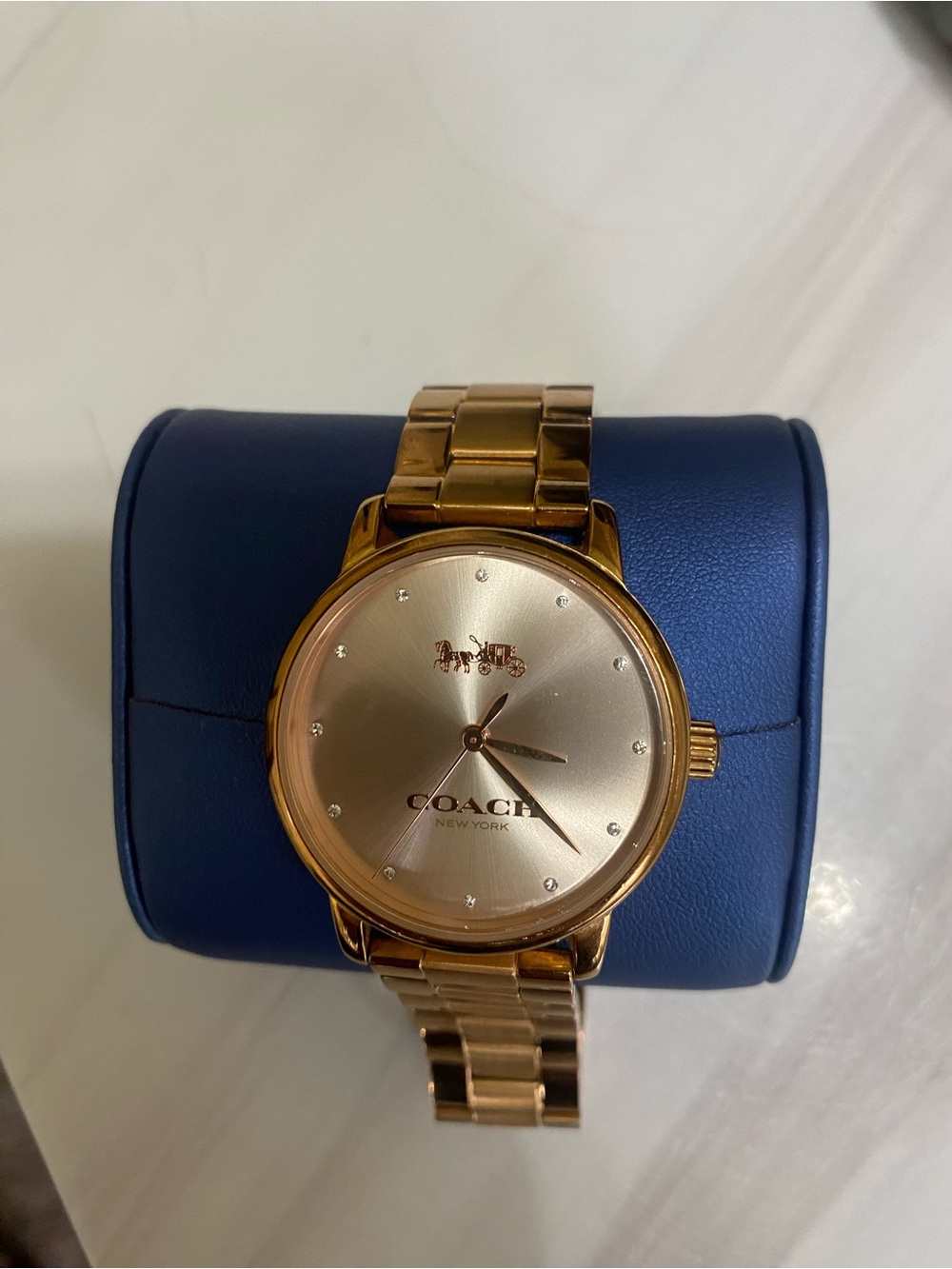 Coach Women's Gold-Tone Stainless Steel Watch with Crystal Markers